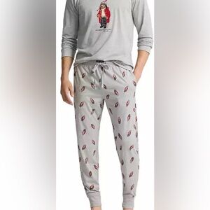 Polo Ralph Lauren Men’s 2-PC Cotton Polo Bear Pajamas Set Gray Size M